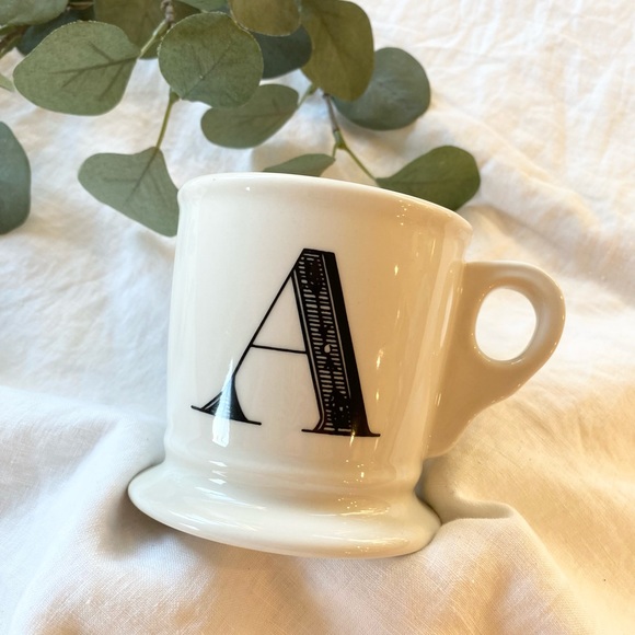 Anthropologie A Monogram Mug White with Black - Picture 2 of 9